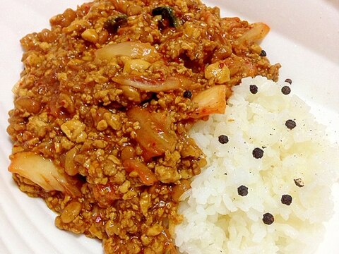 ヘルシーで美味しい♬納豆キムチカレー